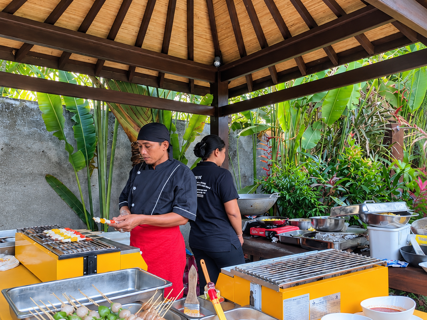 Poolside BBQ night with private chef at CassaMia Bali
