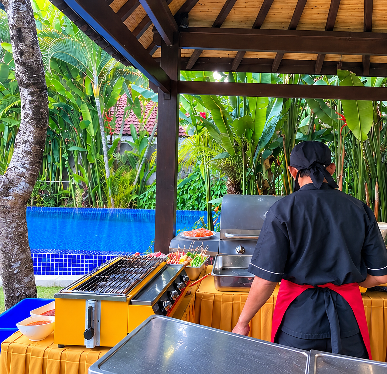 Gazebo Grill by the Pool at CassaMia Bali
